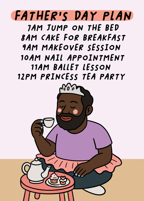 Girl Dad Father's Day Plan - Funny Father's Day Card 2