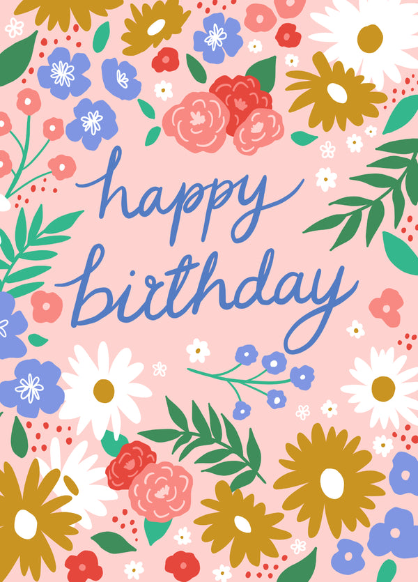 Spring Floral Birthday Card