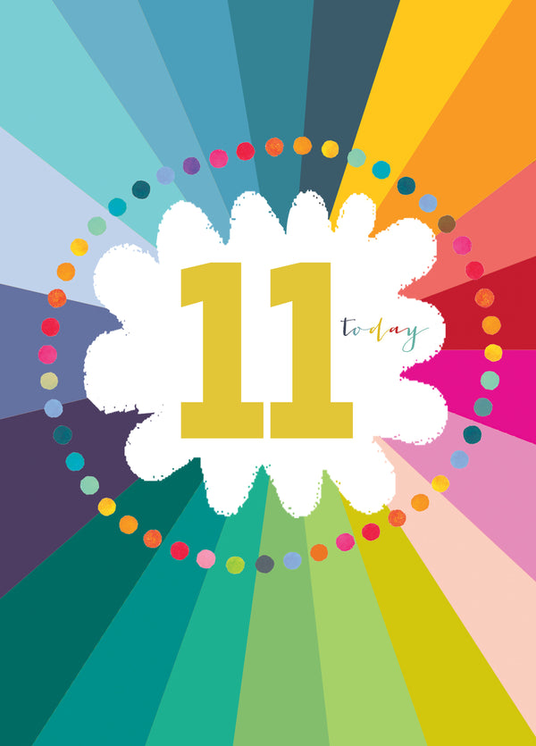 Colourful Cloud 11th Birthday Card