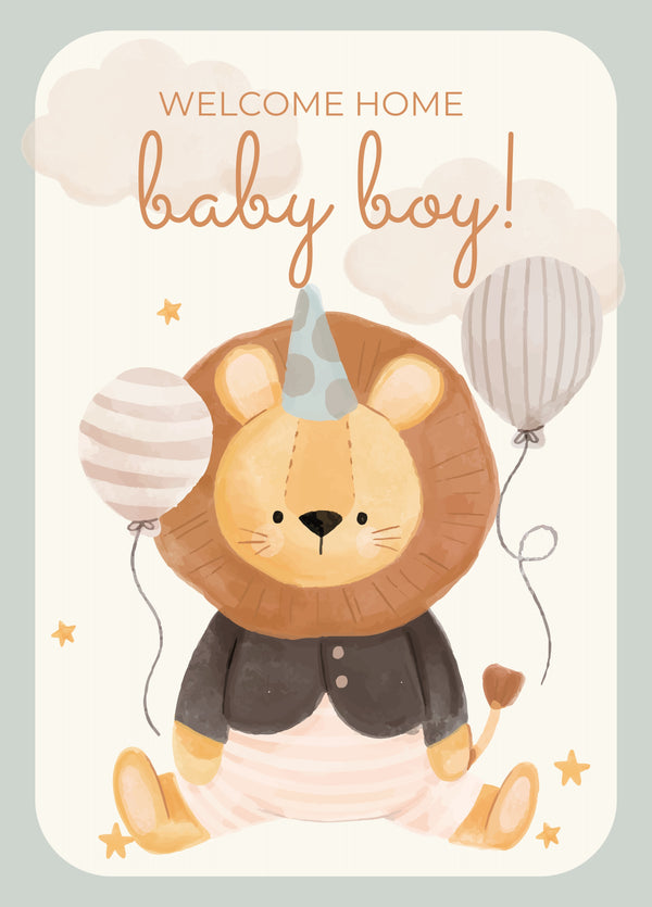 Welcome Home Baby Boy Card