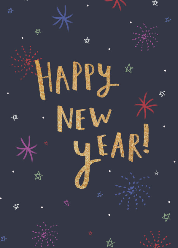 Happy New Year Fireworks Card