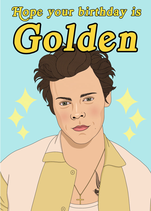 Harry Styles Golden Birthday Card