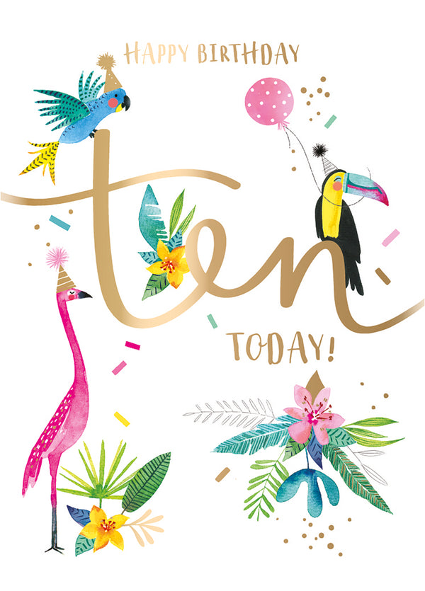Happy Birthday Ten Today Card