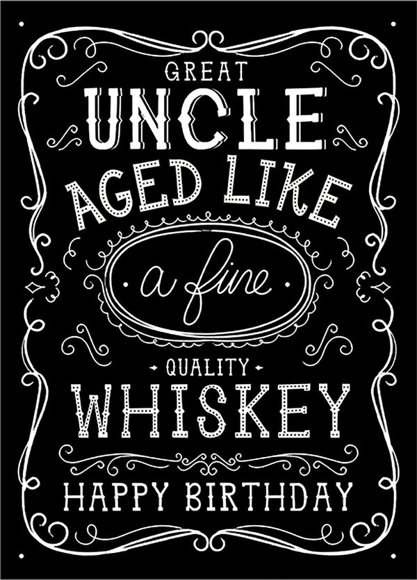 Funny Great Uncle Jack Daniels Whiskey Birthday Card