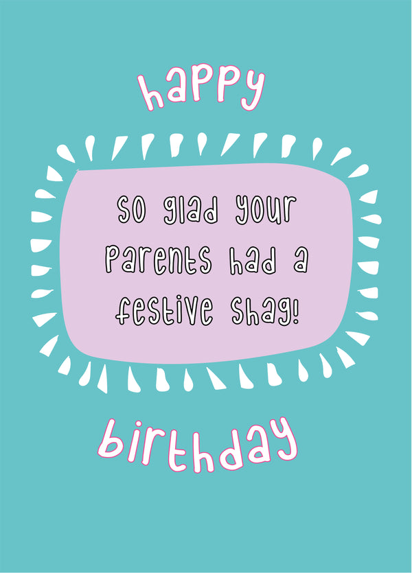 Festive Shag September Birthday Card