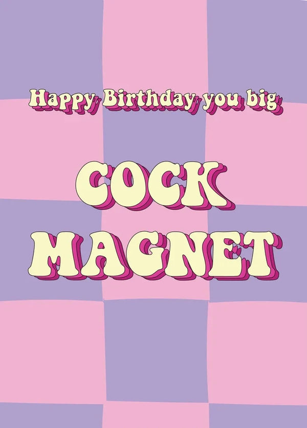 Happy Birthday Cock Magnet Card