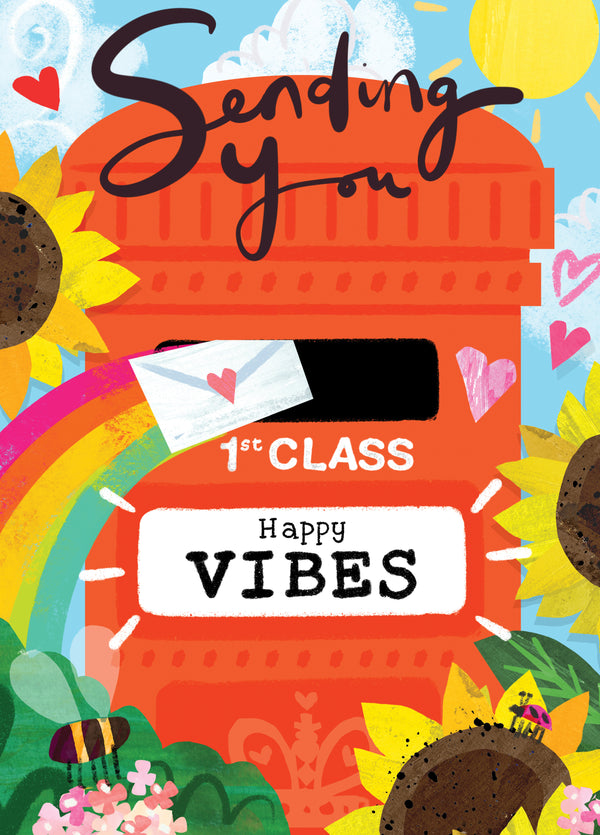 Sending First Class Happy Vibes Card