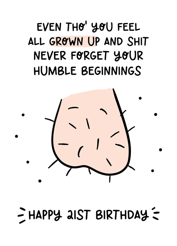 Rude 21st Birthday Card