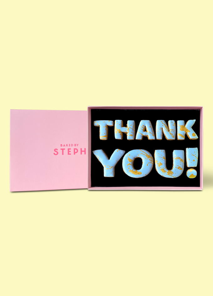 Thank You! Letterbox Message Cookies Blue