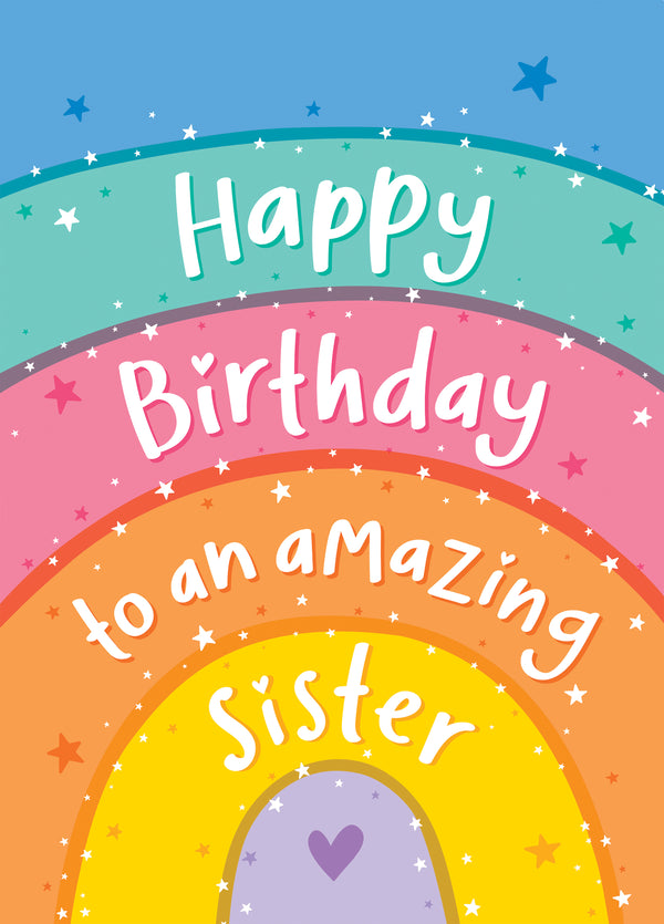 Amazing Sister Rainbow Card