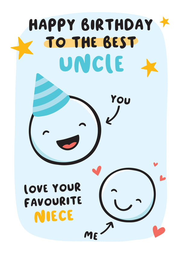 Best Uncle Birthday Card - From Niece
