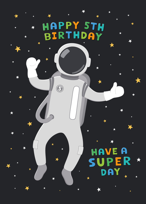 5th Birthday Card - Astronaut Adventure
