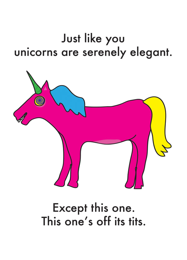 Unicorn Off It's Tits Card