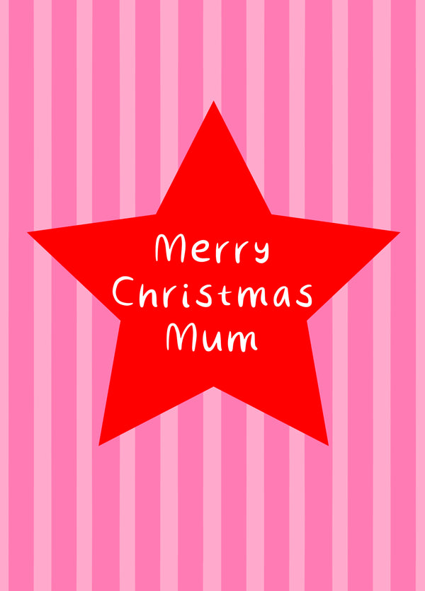 Merry Christmas Mum Star Card