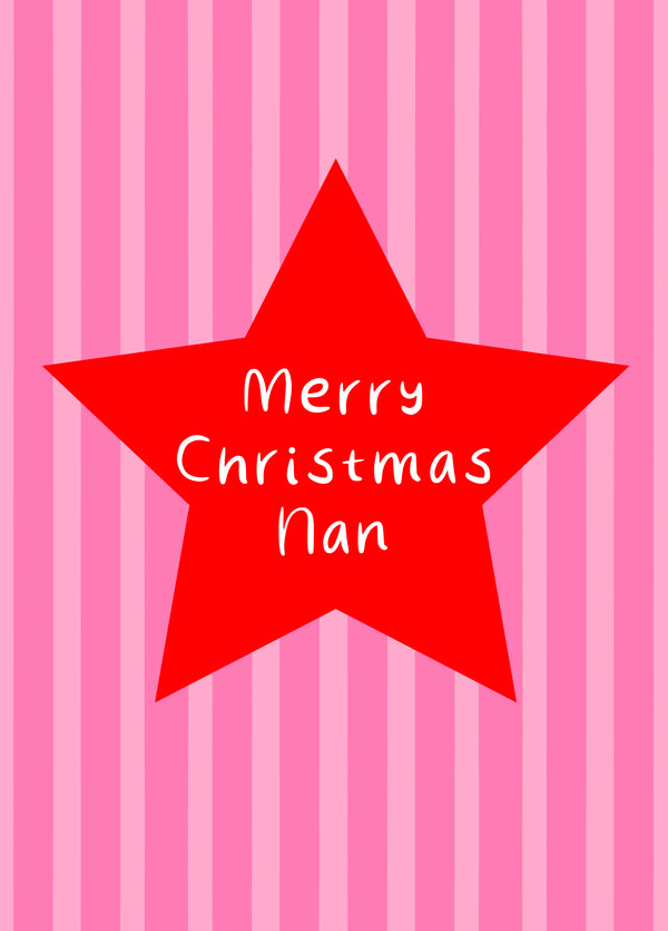 Merry Christmas Nan Red Star Card