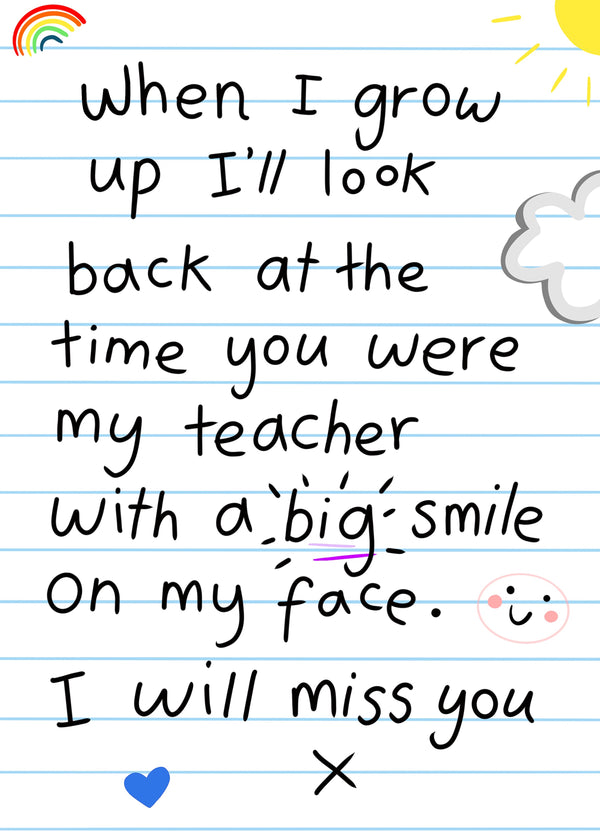 Thank You Teacher Card