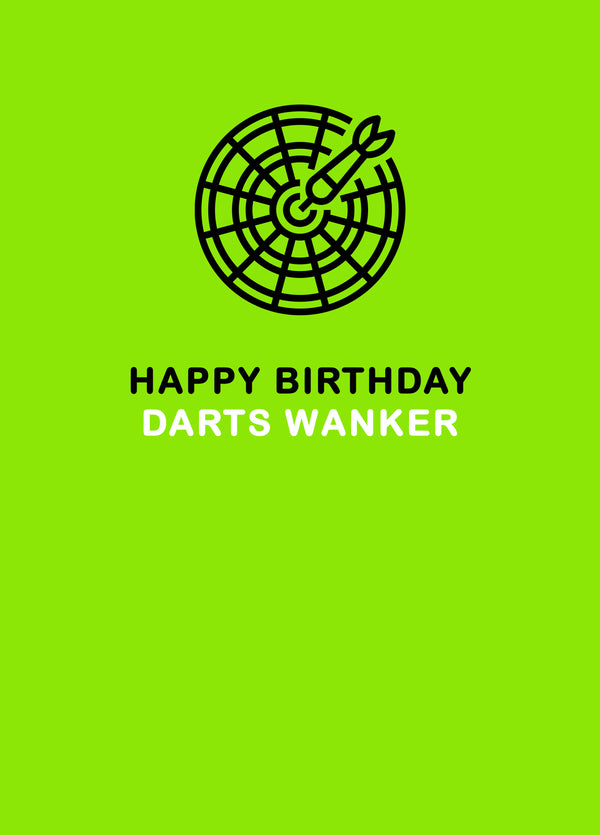 Darts Wanker Birthday Card