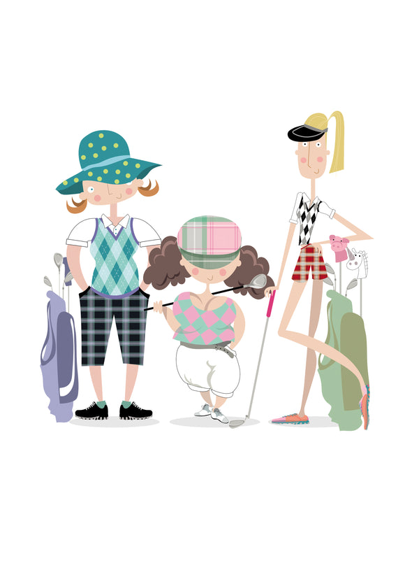 Female Golfers - Blank Card
