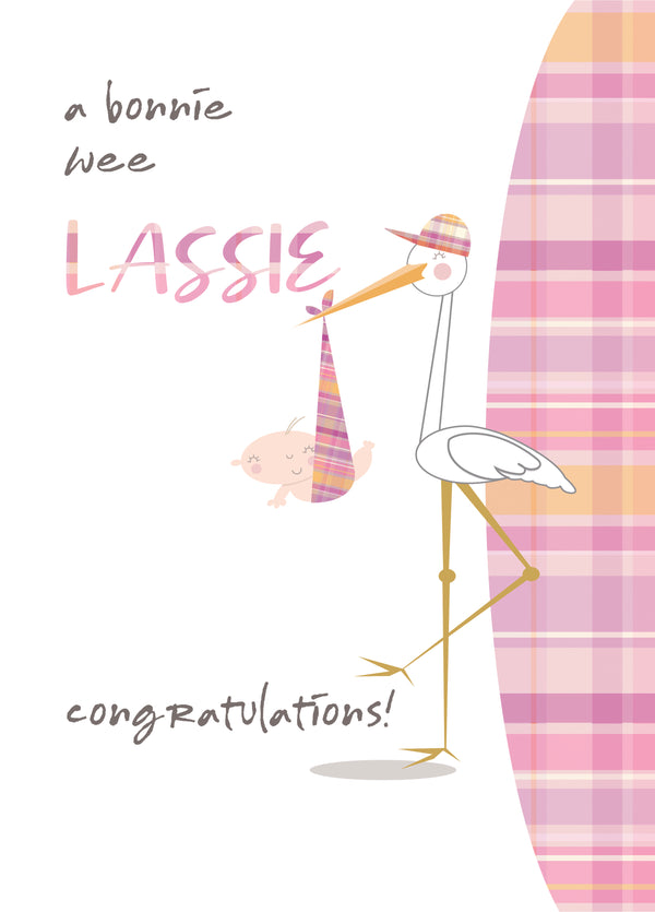 Bonnie Wee Lassie New Baby Card