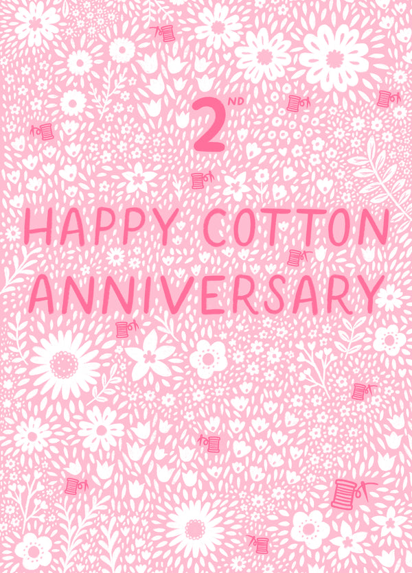 Pretty Anniversary Card - 2nd - Cotton