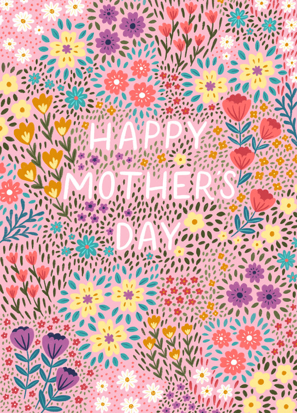 Pretty Pink Mother's Day Card - Flowers - Floral