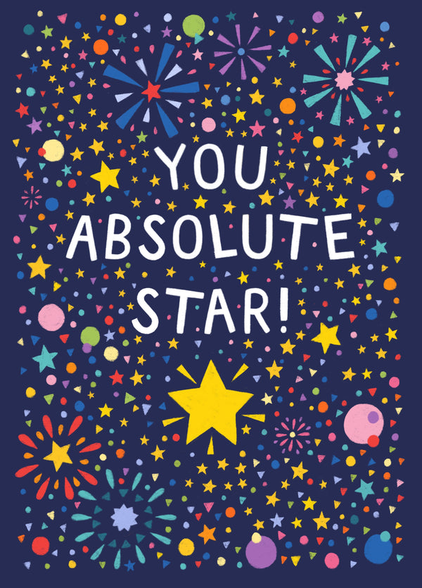 Pretty Congratulations Card - You Absolute Star