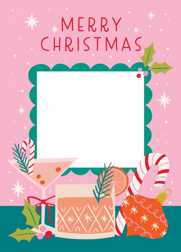 Festive Drinks Photo Upload Card