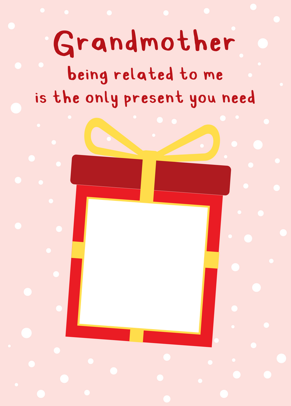 Grandmother Xmas Present Photo Upload Card