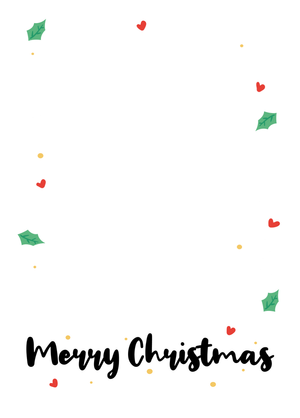 Hearts And Holly Christmas Photo Card