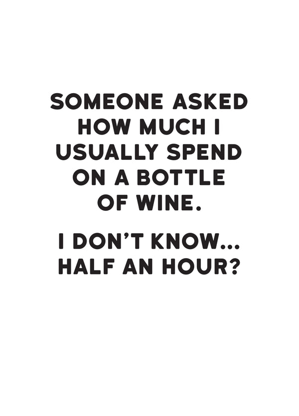 Bottle Of Wine Card