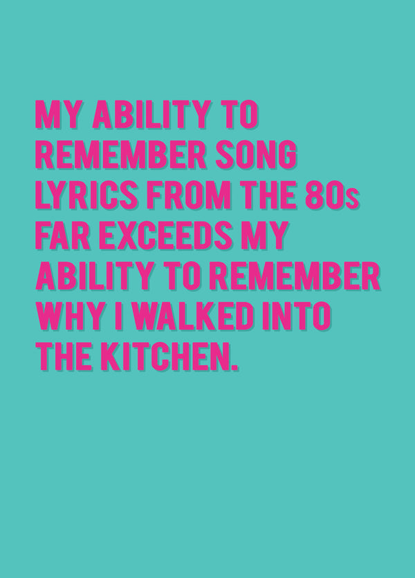 Lyrics From The 80s Card