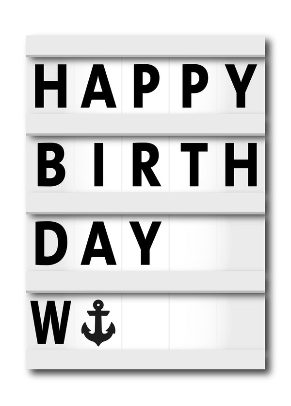 Light Box Text Wanker Birthday Card