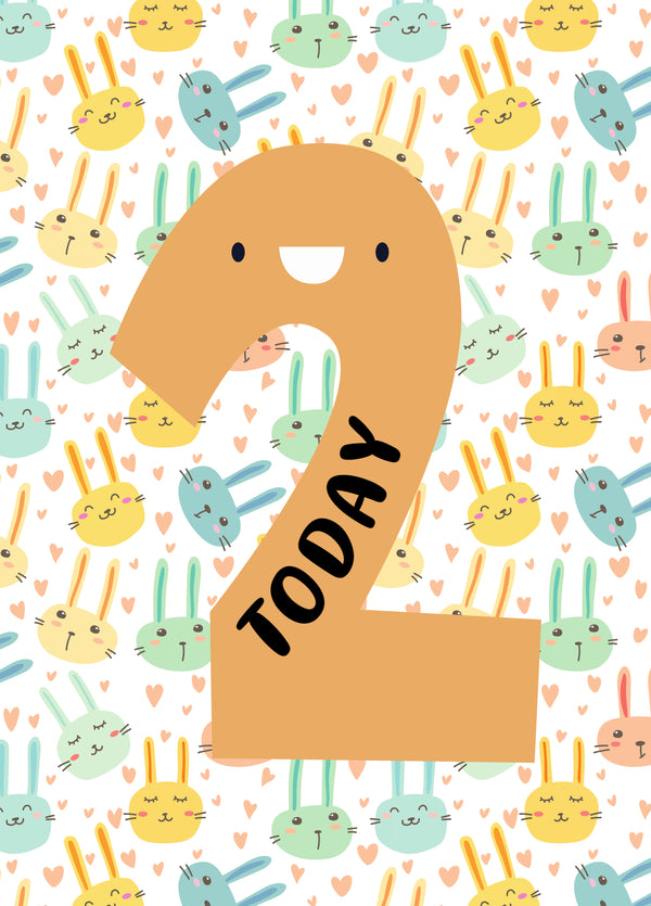 Two Today Age Birthday Card