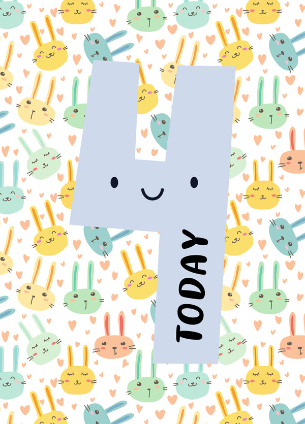 Four Today Age Birthday Card