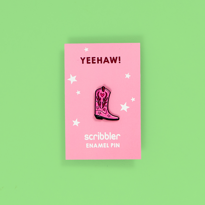 Yeehaw Boot Pin Badge