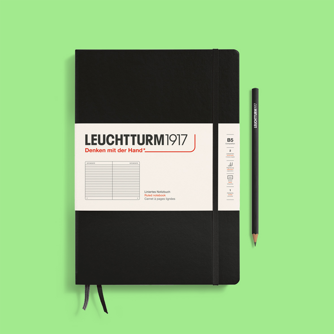 Leuchtturm 1917 B5 Black Hardcover Notebook