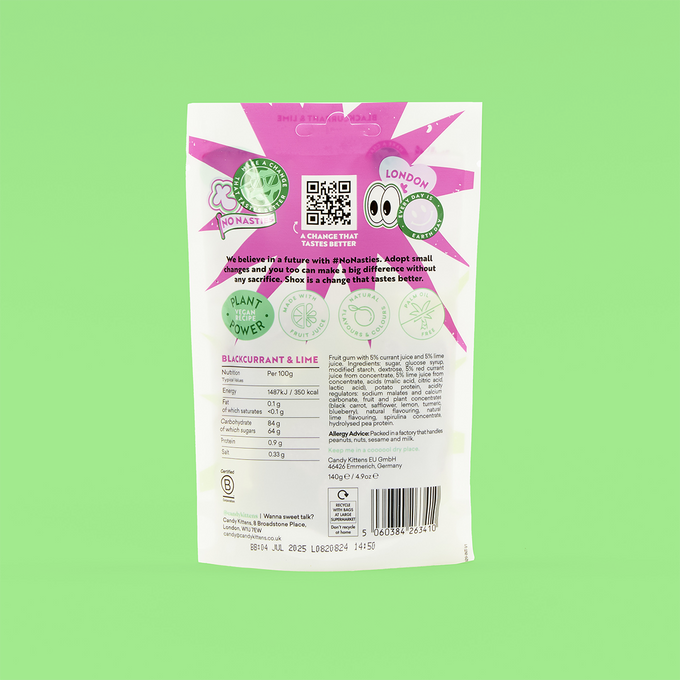 Candy Kittens Sour Shox Blackcurrant & Lime