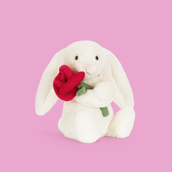 Jellycat Cream Bunny with Rose
