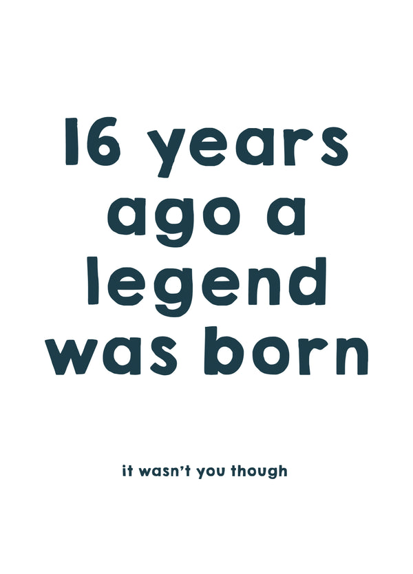 16 Years Ago A Legend Was Born Card