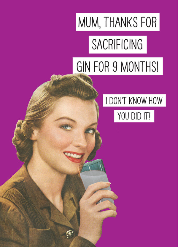 Sacrificing Gin Mother's Day Card