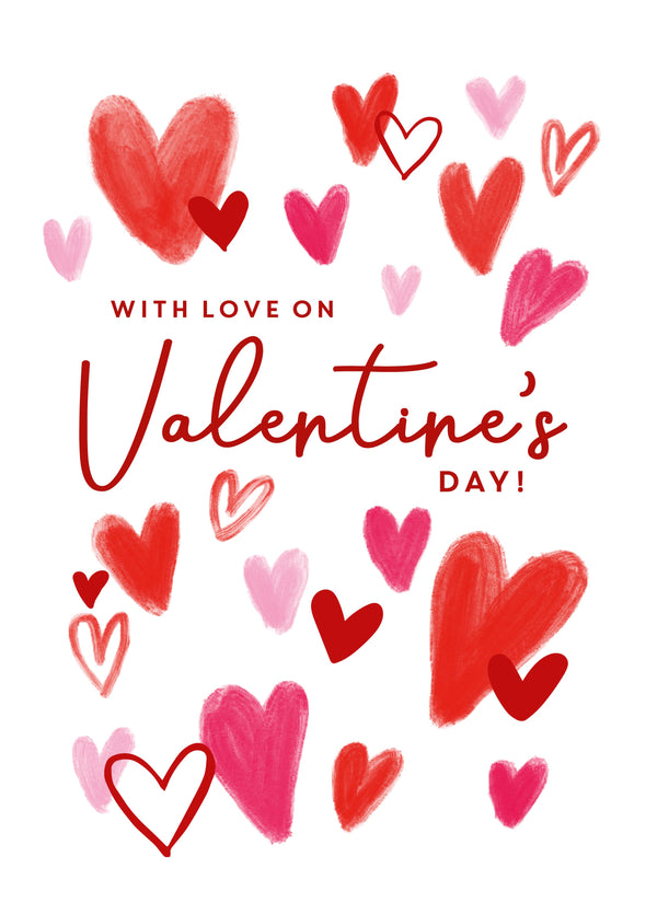 With Love Hearts Valentine's Card