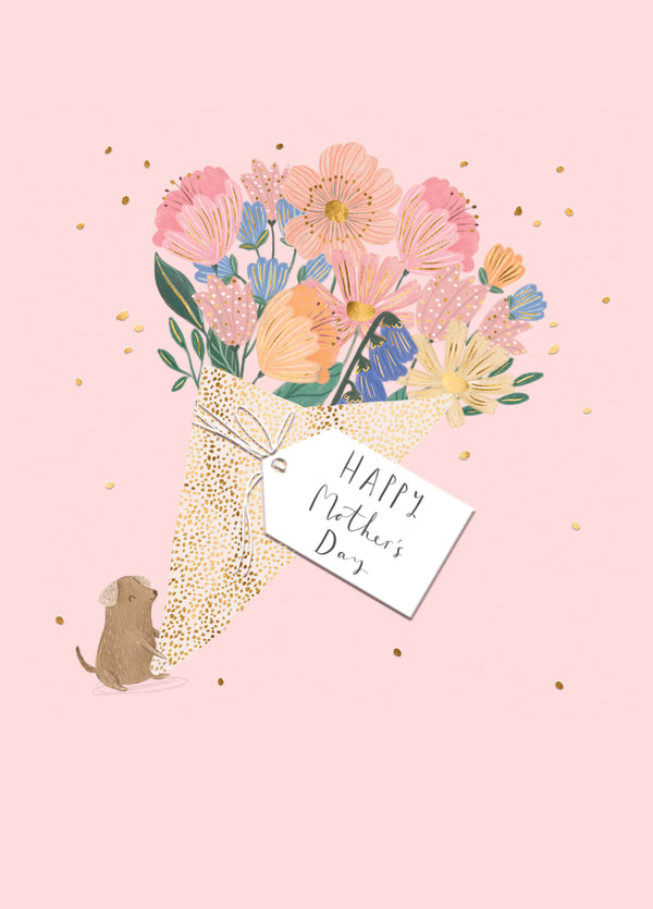 Dog Bouquet Mother's Day Card