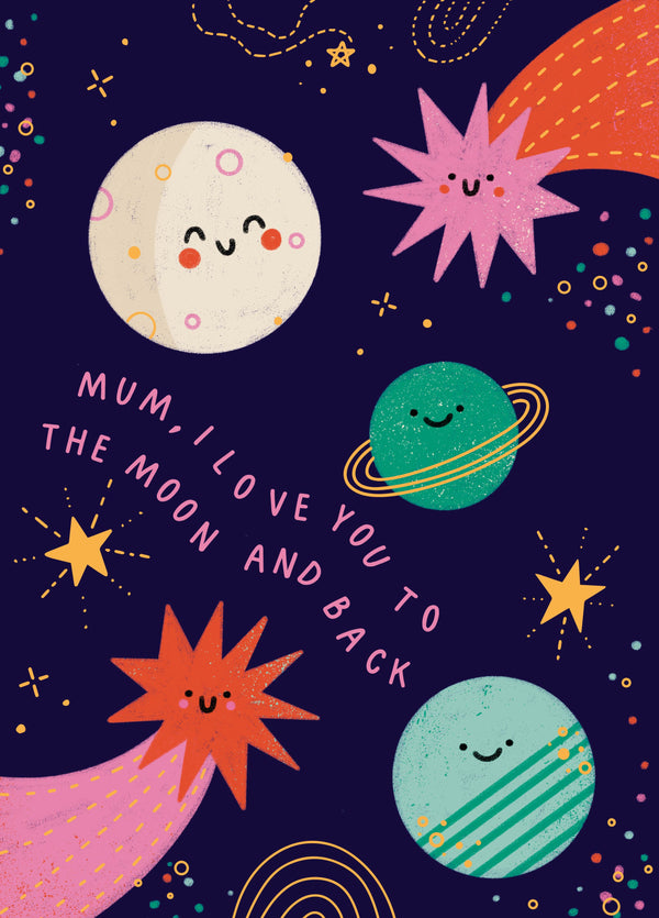 Moon And Back Mother's Day Card
