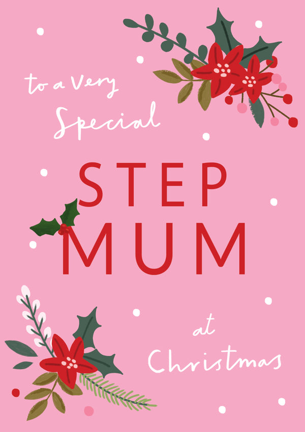 Step Mum Winter Foliage Christmas Card