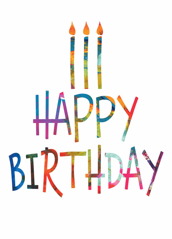 Happy Birthday Abstract Birthday Cake Card