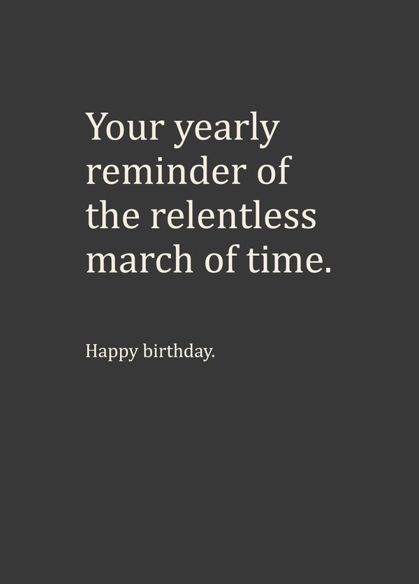 The Relentless March Of Time Card