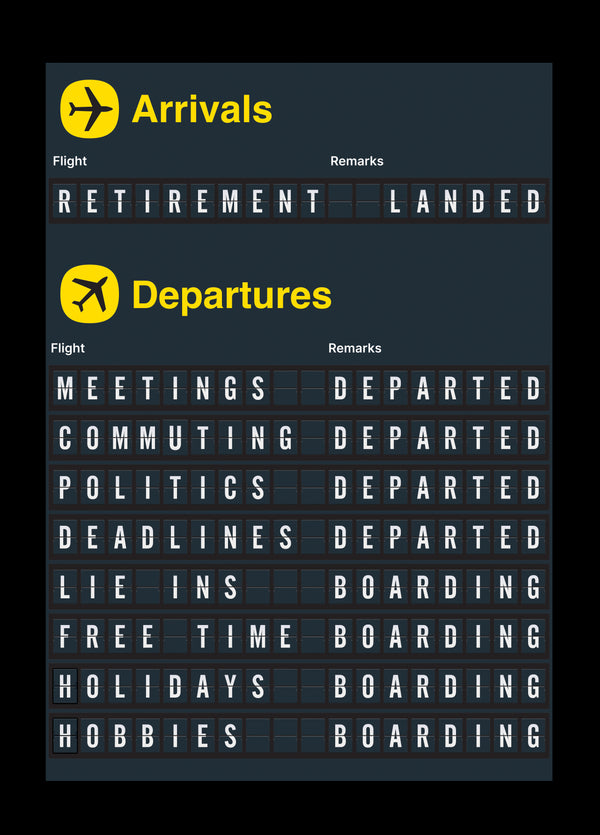 Departures Funny Retirement Card