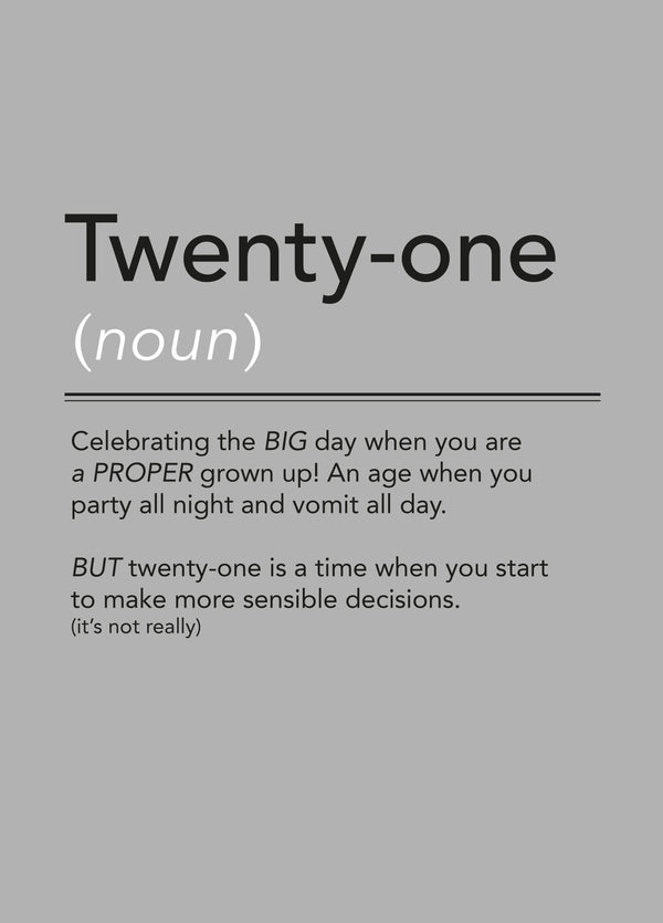 Twenty-one Card
