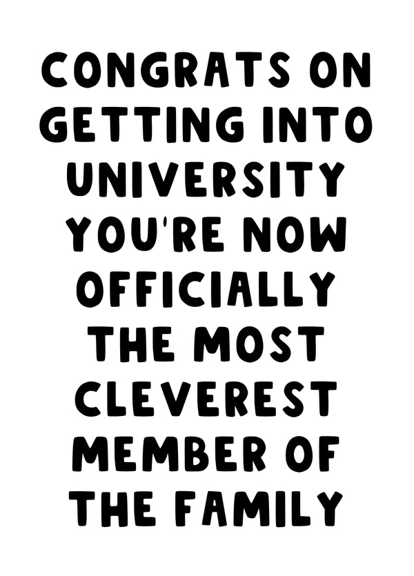 Congrats Going To University Card