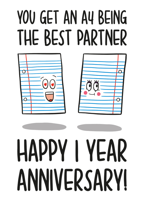 Paper 1 Year Anniversary Card